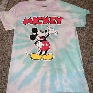 light tye-dye mickey shirt